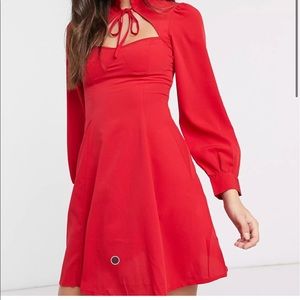 ASOS DESIGN high neck sweetheart cut dress
